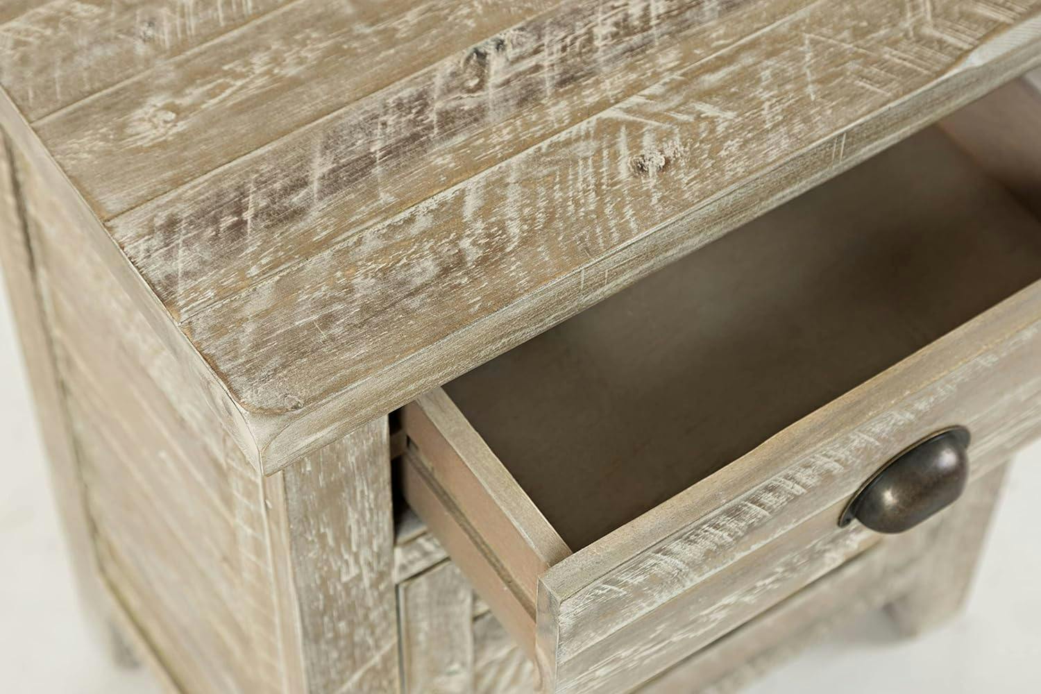 Rustic Grayson Wood Accent Table with Storage Drawer