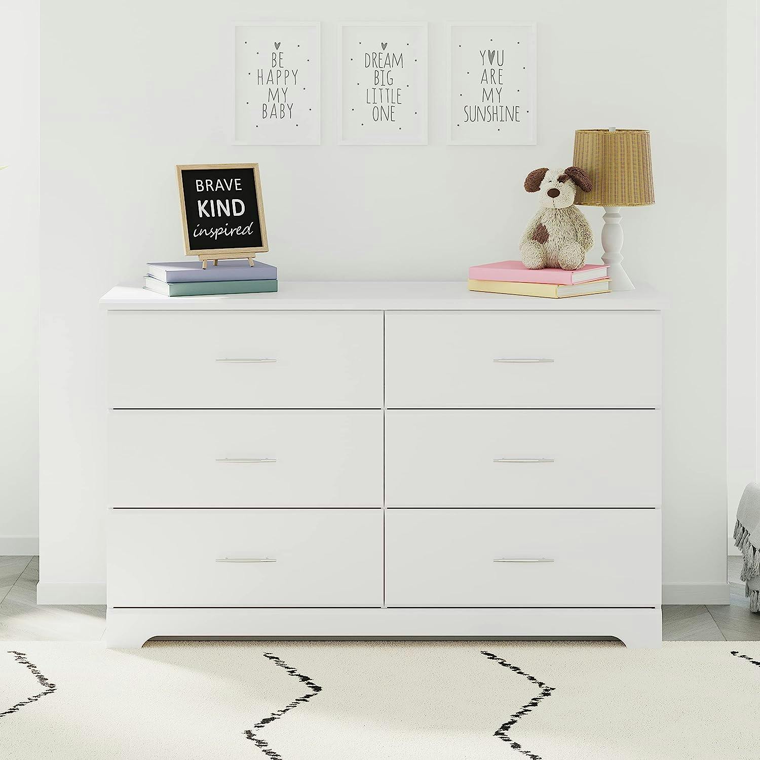 Brookside White 6-Drawer Nursery Double Dresser - GREENGUARD Certified