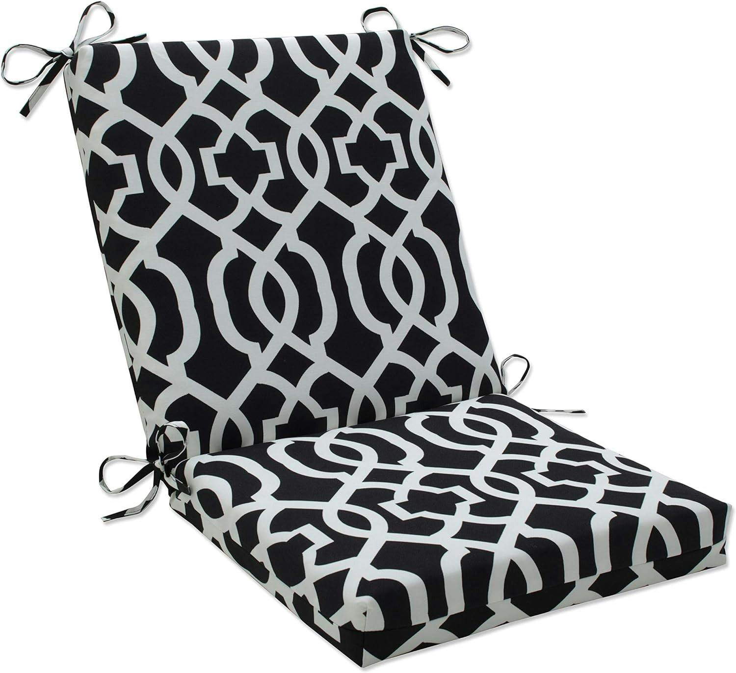 Modern Geo Black & White Outdoor Chair Cushion, 36.5"
