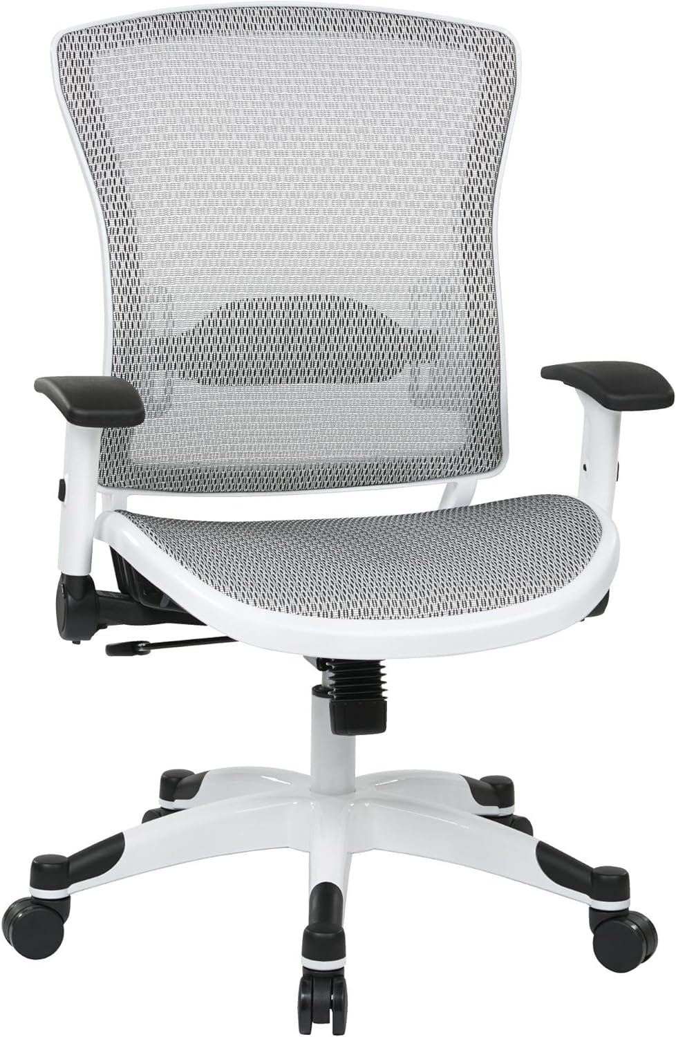 Ergonomic White Mesh Manager's Chair with Adjustable Lumbar Support