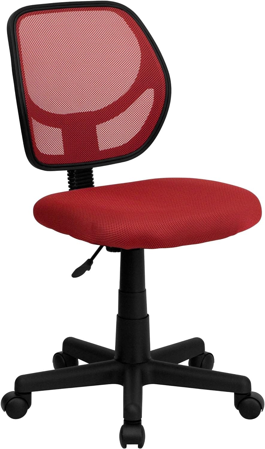 Low Back Red Mesh Swivel Task Office Chair with Lumbar Support