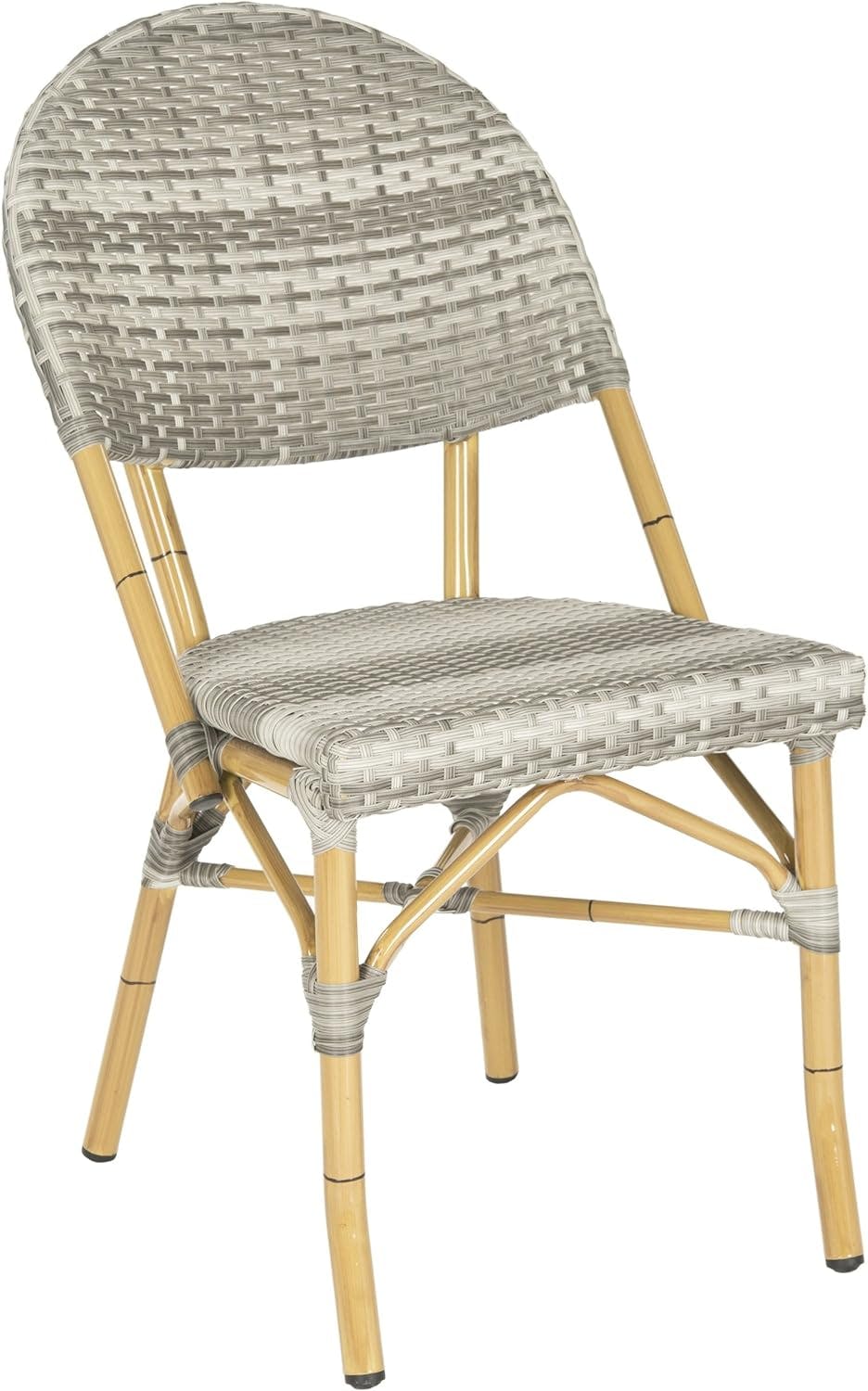 Tropical Flair Gray PE Wicker and Faux Bamboo Side Chairs (Set of 2)