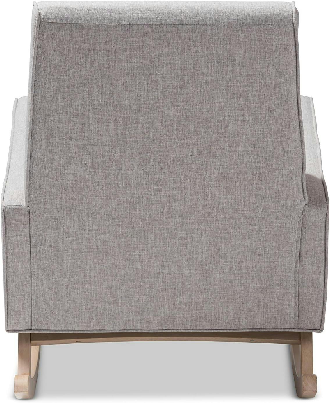 Marlena Mid-Century Grayish Beige Tufted Rocking Chair