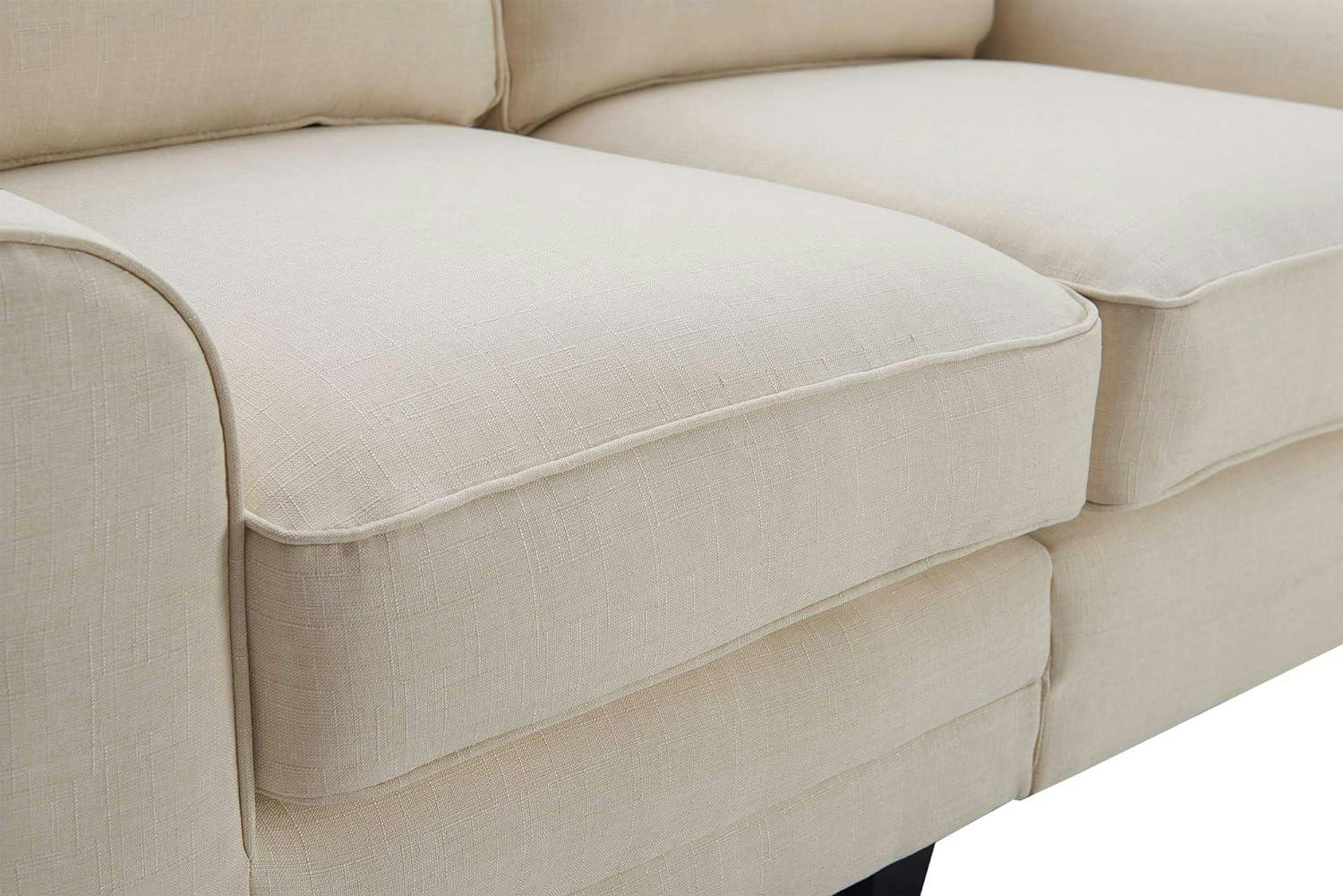 Copenhagen Classic Buttercream Linen 78" Sofa with Rolled Arms