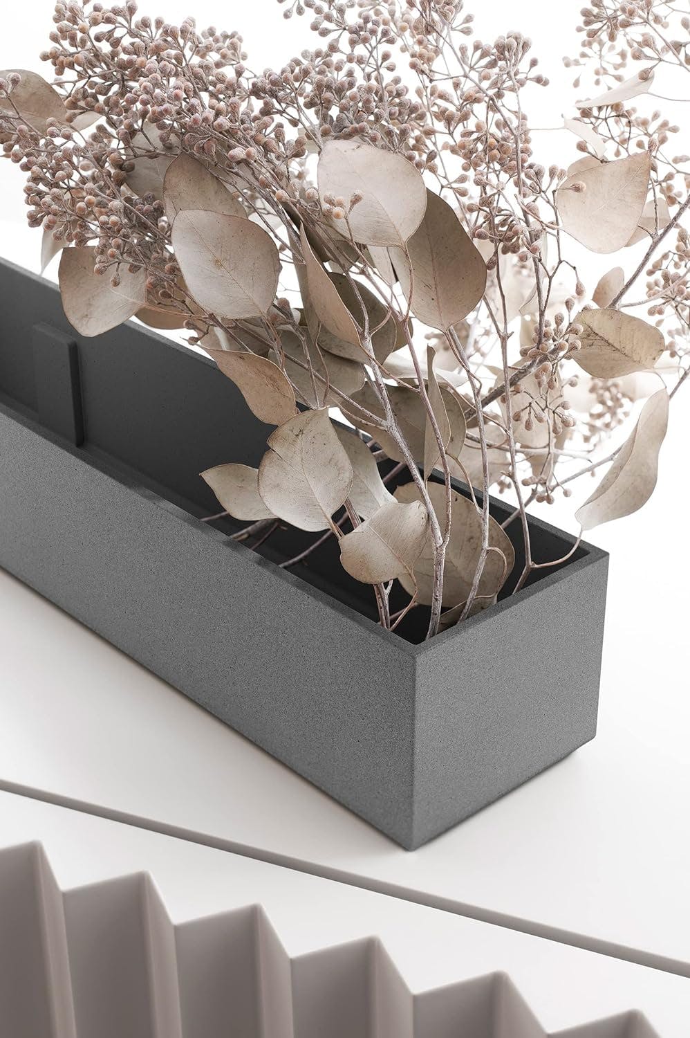 Geo Series 16" Grey Stone-Plastic Composite Planter Box