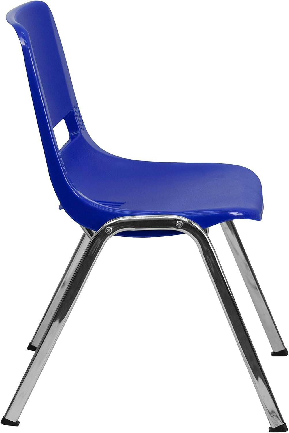 ErgoComfort 880 lb Navy & Chrome Metal Stackable Chair