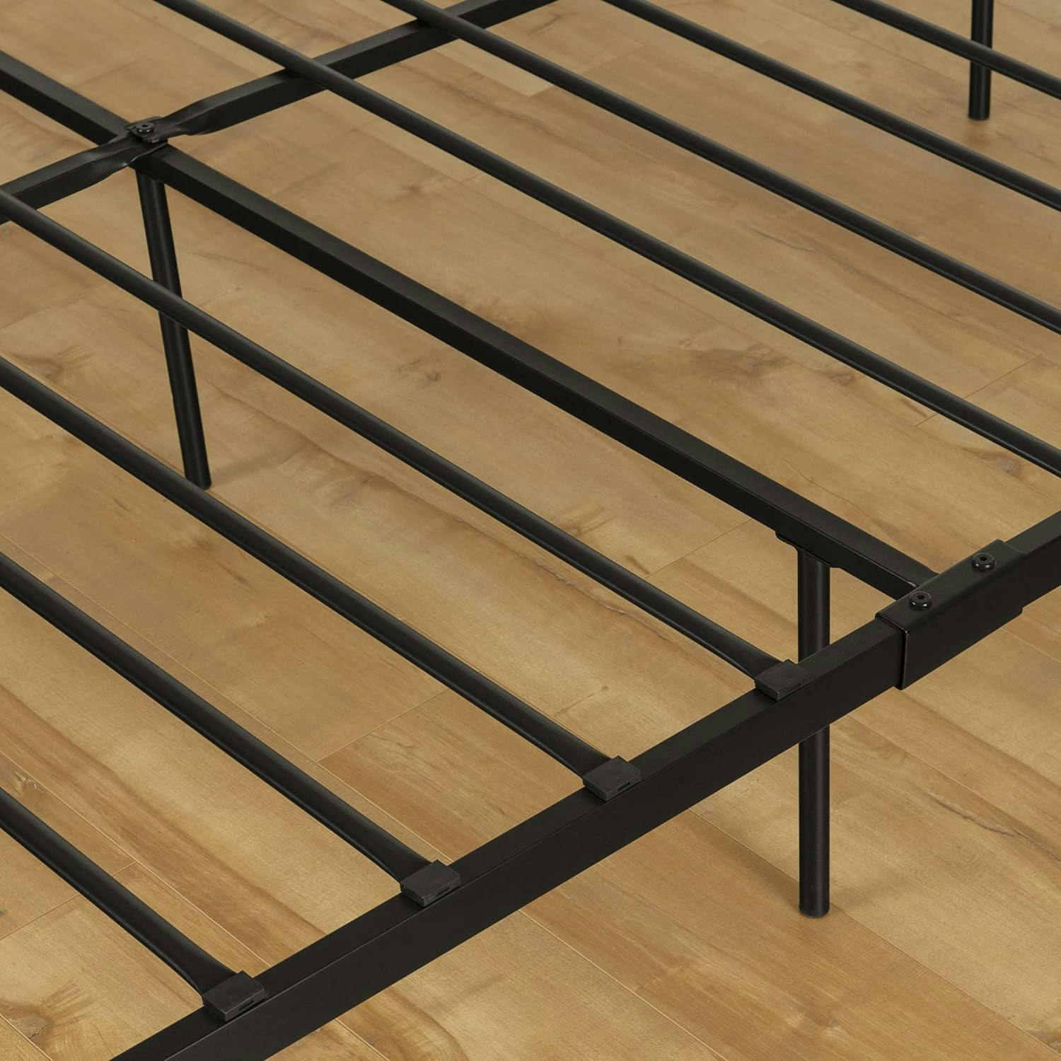 Sazena Full Matte Black Geometric Metal Platform Bed