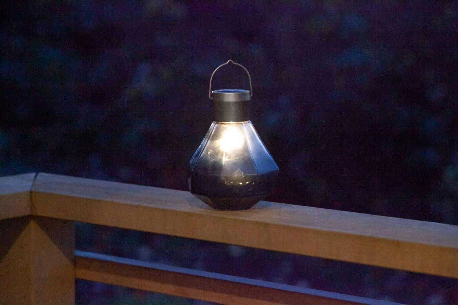 Solar Gem 7'' Smoke Glass Edison-Style LED Outdoor Lantern
