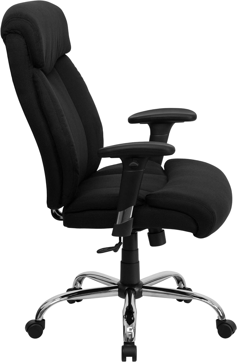 Ergonomic High-Back Executive Swivel Chair in Black with Chrome Base