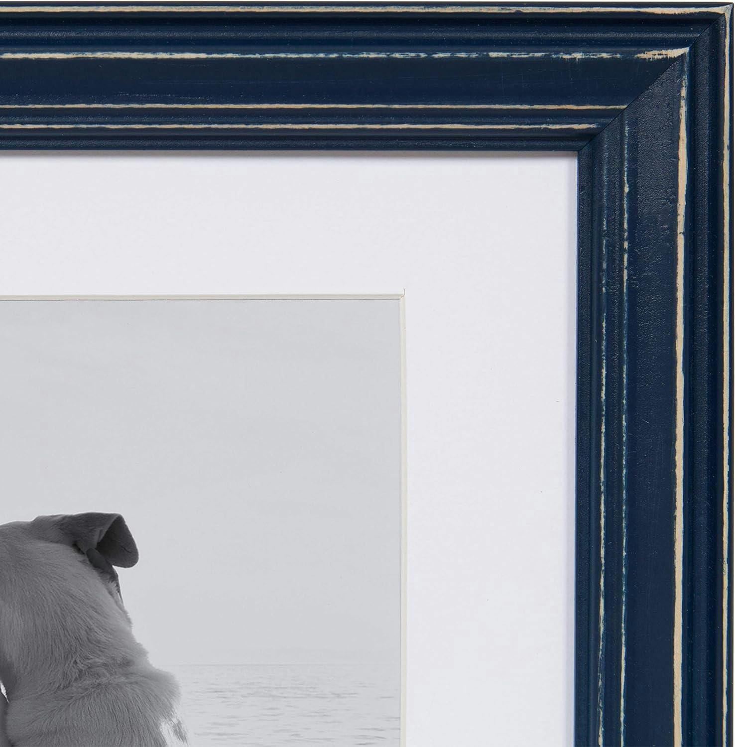 Classic Coastal Blue Gallery Wall Frame Set, 11x14 Wood