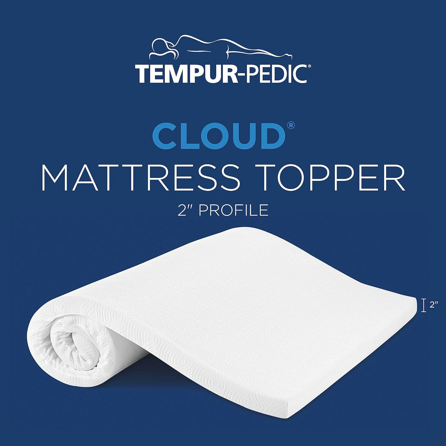 Cloud Comfort 2-Inch Full White TEMPUR Memory Foam Topper