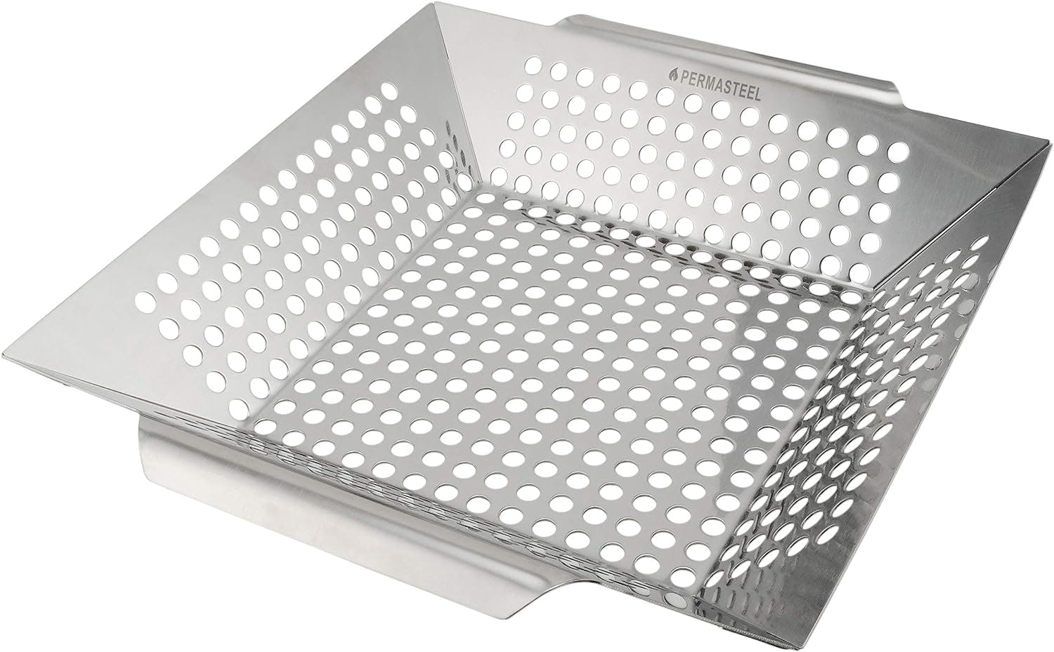 12" Square Stainless Steel Heavy Duty Grilling Basket