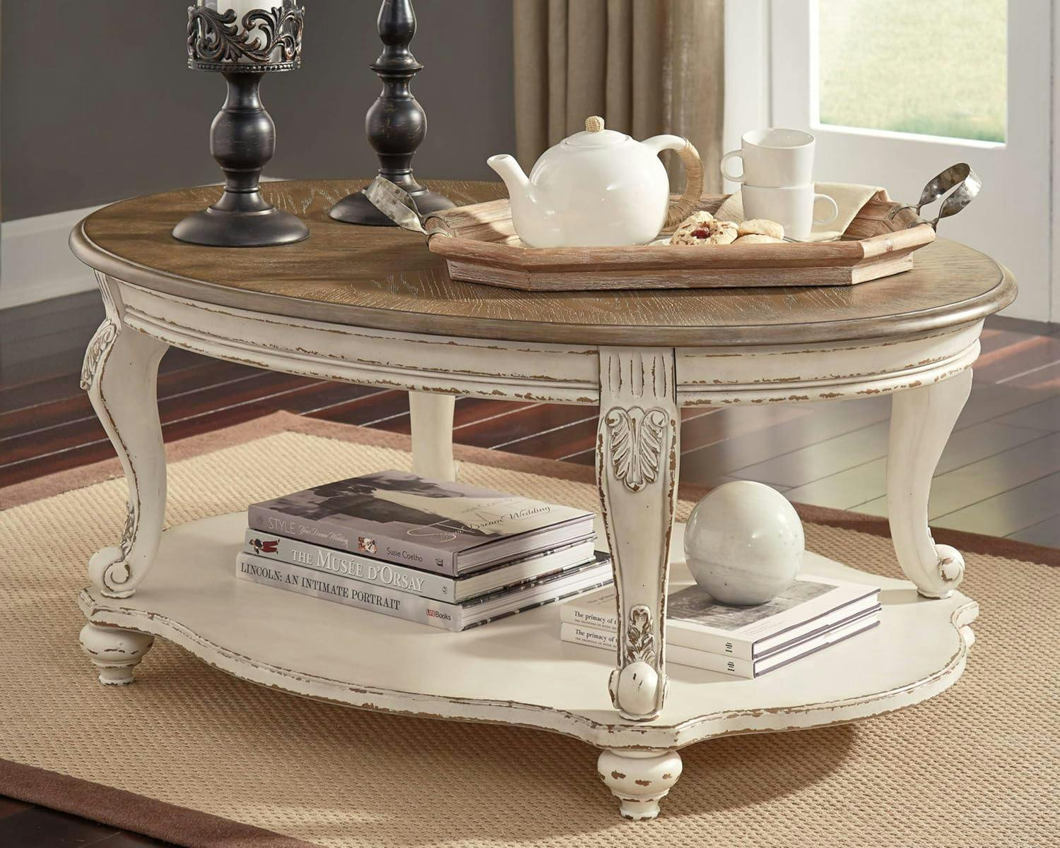 Realyn White/Brown Hayley Coffee Table
