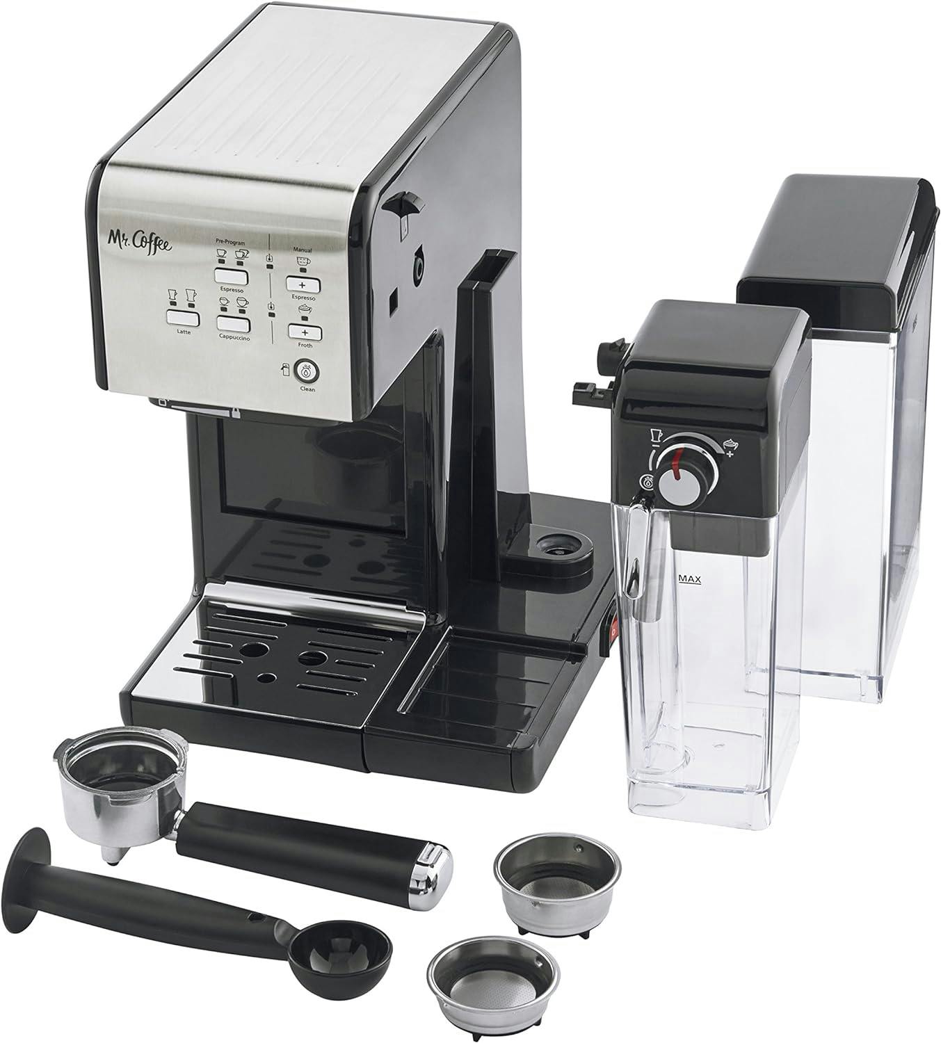 Stainless Steel 19-Bar Espresso and Cappuccino Freestanding Coffee Machine