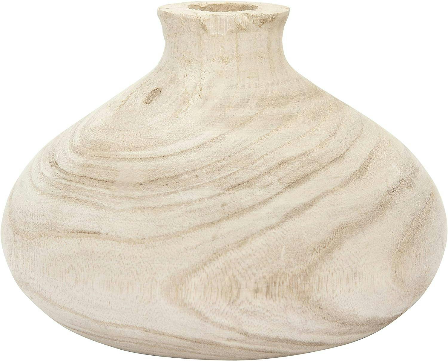 Natural Paulownia Wood 7.5" Bouquet Vase
