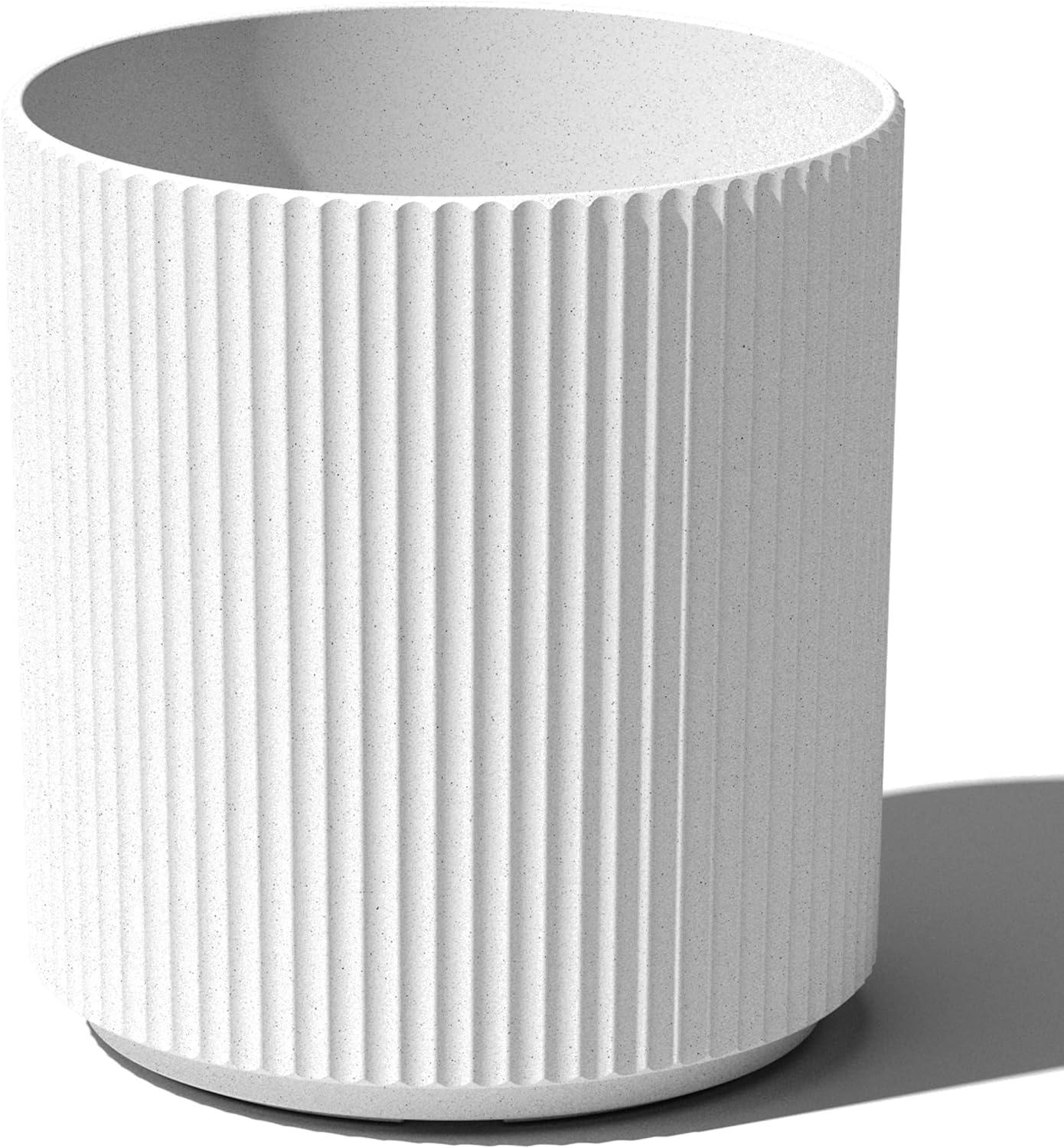 Roman-Inspired Demi 20" White Fluted Planter for Indoor/Outdoor Use