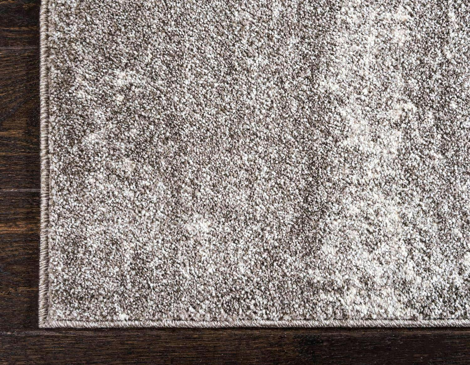 Elysian Gray Solid Synthetic 9' x 12' Easy-Care Area Rug