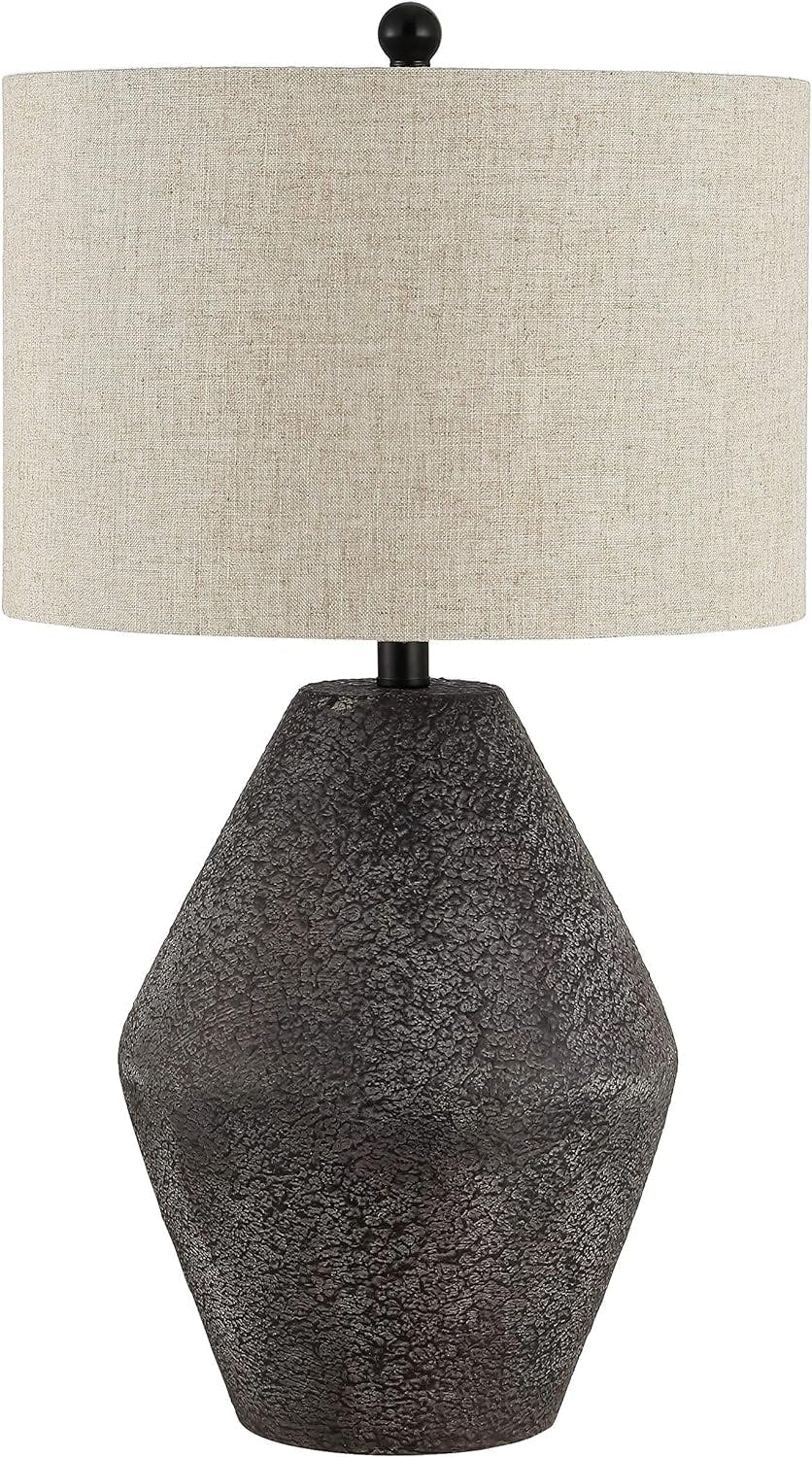 Ersta Angled Gourd Silhouette Table Lamp in Earthy Brown with Oatmeal Shade