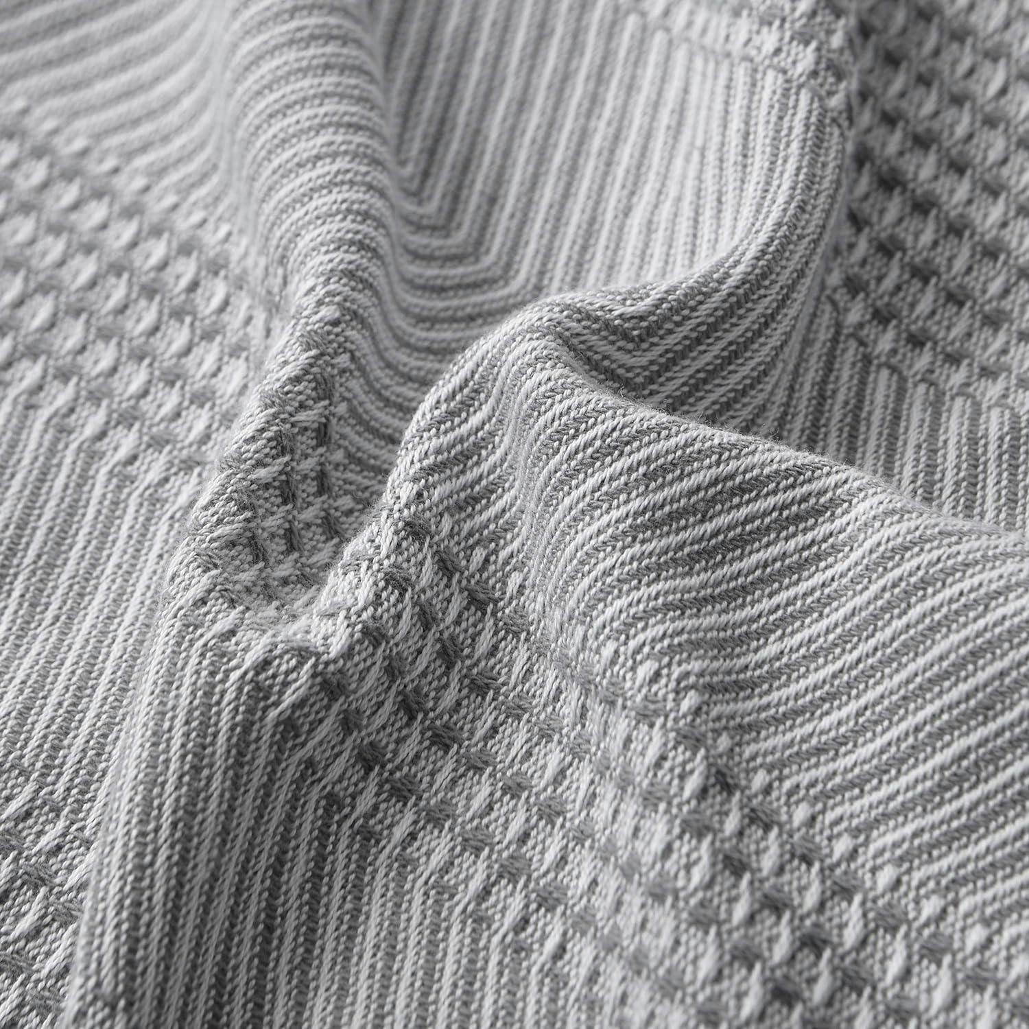 Chevron Stripe Grey Full/Queen Ultra-Soft Cotton Blanket