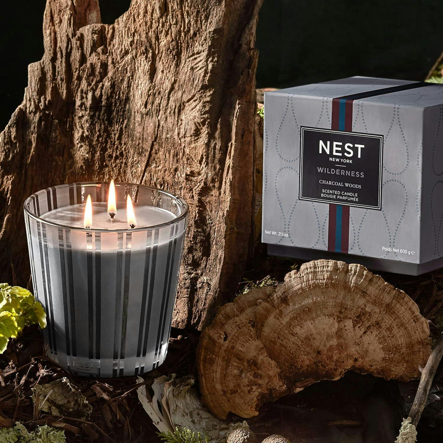 Charcoal Woods Elegance 3-Wick Scented Soy Candle