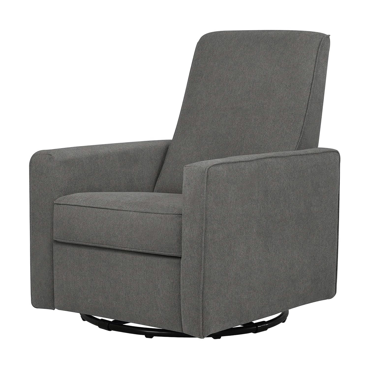 Piper Dark Grey Swivel Recliner with Plush Leg Rest and Gliding Function