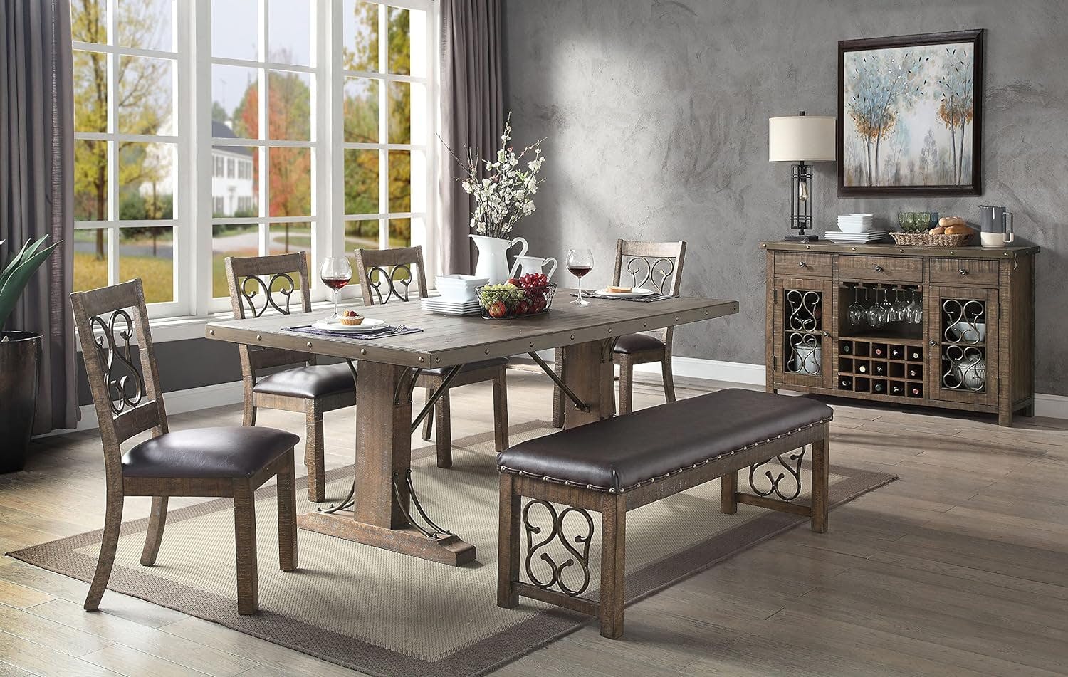 Raphaela 78" Reclaimed Wood Extendable Dining Table in Weathered Cherry