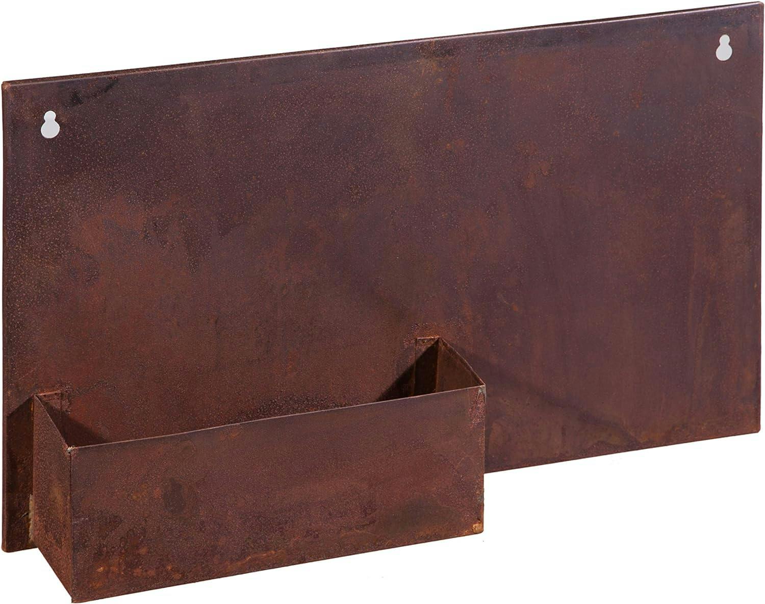 Rustic Galvanized Metal Rectangular Wall Planter for Indoor/Outdoor