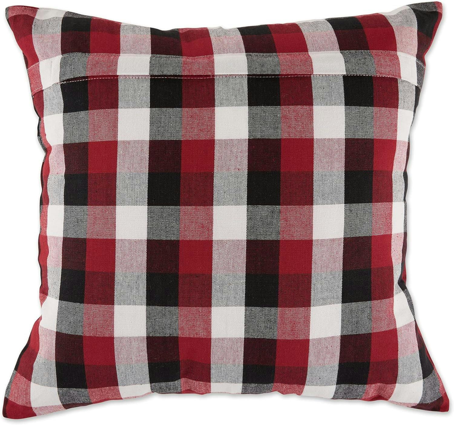 Cardinal Red Tri-Color Cotton Pillow Cover 18x18 Set of 4