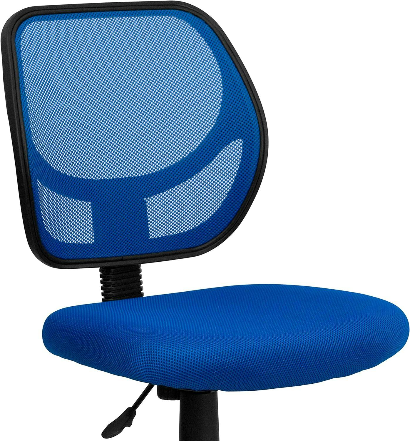 Sleek Blue Mesh Swivel Task Chair with Lumbar Support