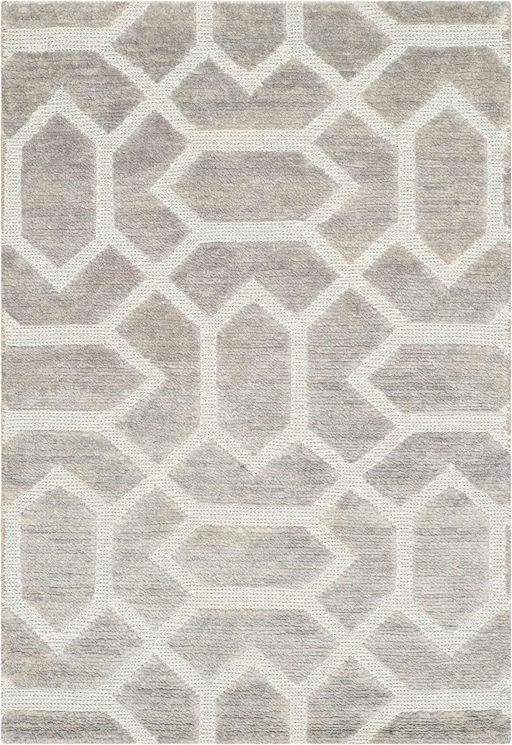 Santa Fe Hand-Knotted Gray Wool 2' x 3' Accent Rug