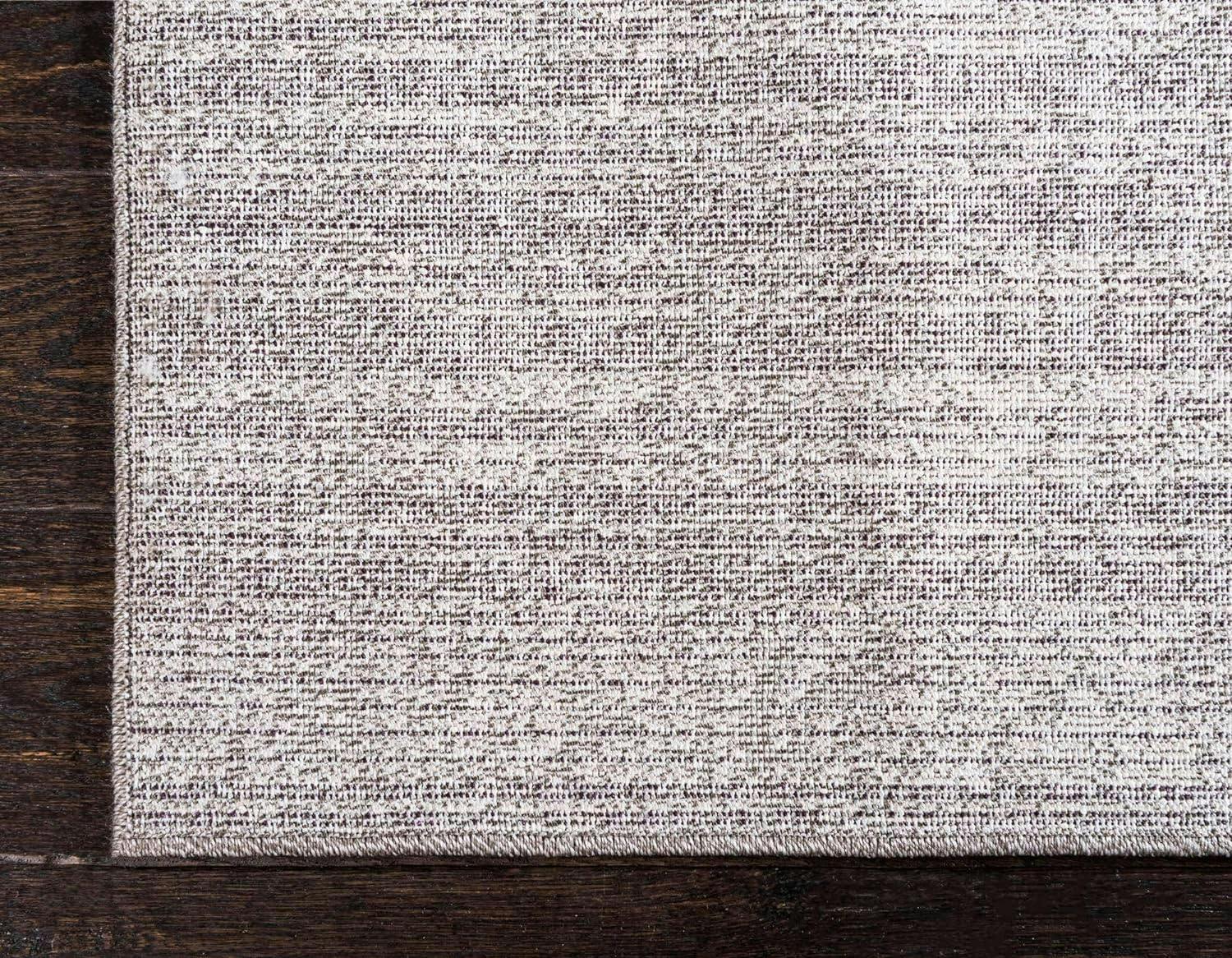 Elysian Gray Solid Synthetic 9' x 12' Easy-Care Area Rug