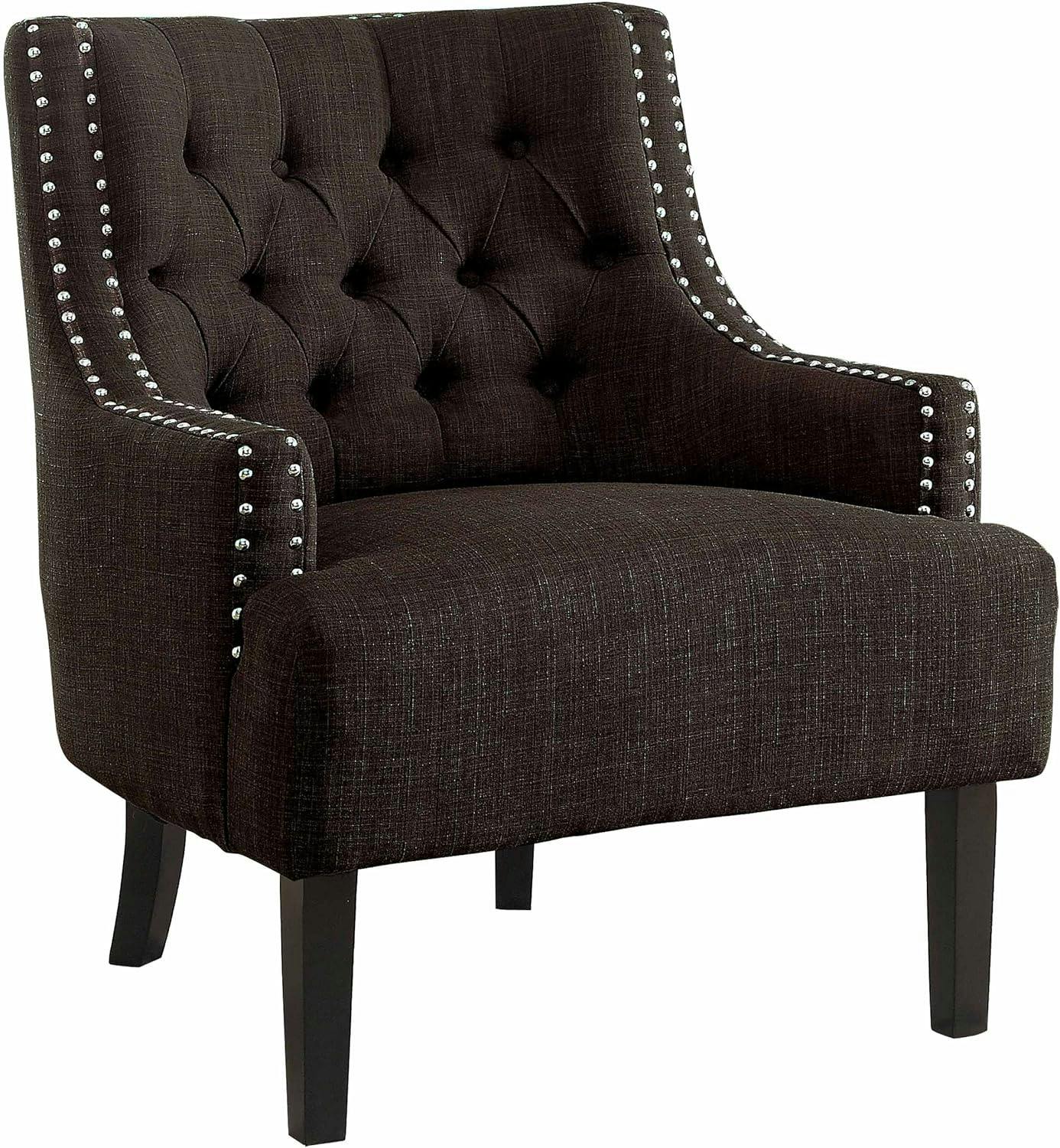 Transitional Chocolate Brown 28" Manufactured Wood Accent Chair