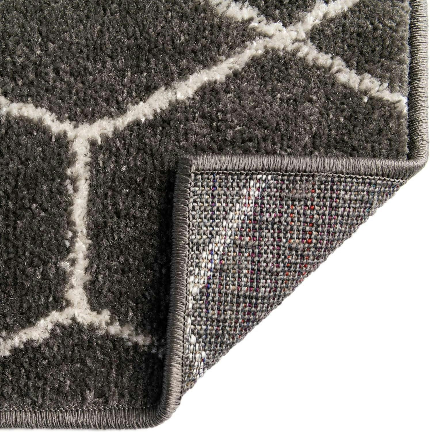 Trellis Frieze Dark Gray 3' Square Synthetic Area Rug