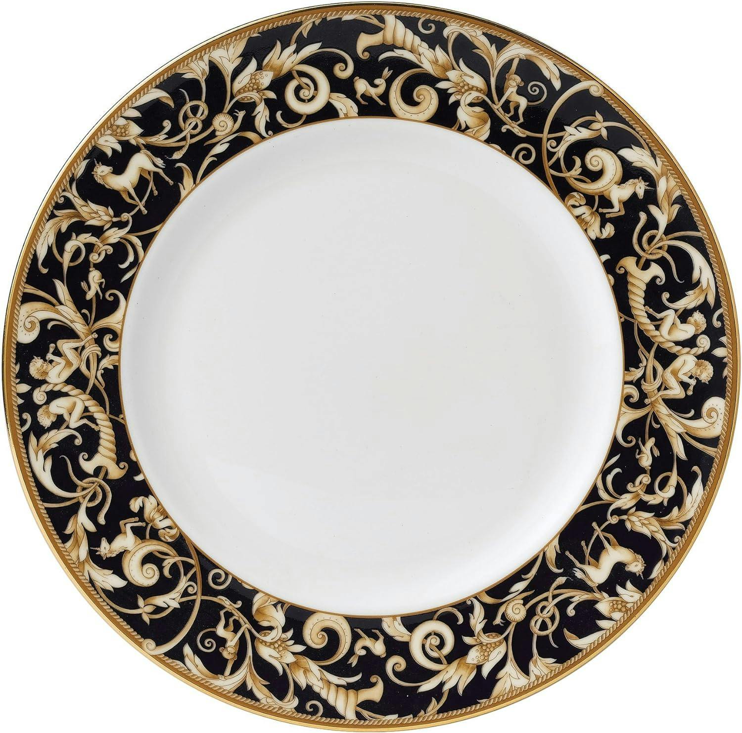 Mythical Cornucopia 10.75" Porcelain Dinner Plate with Gold Trim
