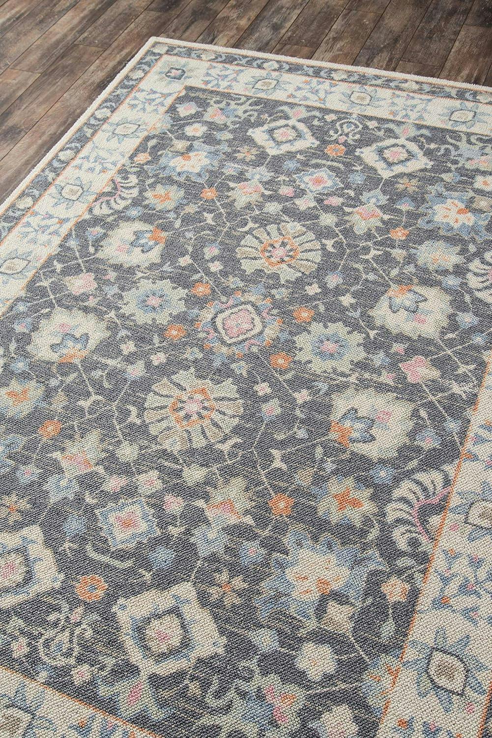 Anatolia Charcoal Medallion 6'6" x 9' Wool-Synthetic Blend Rug