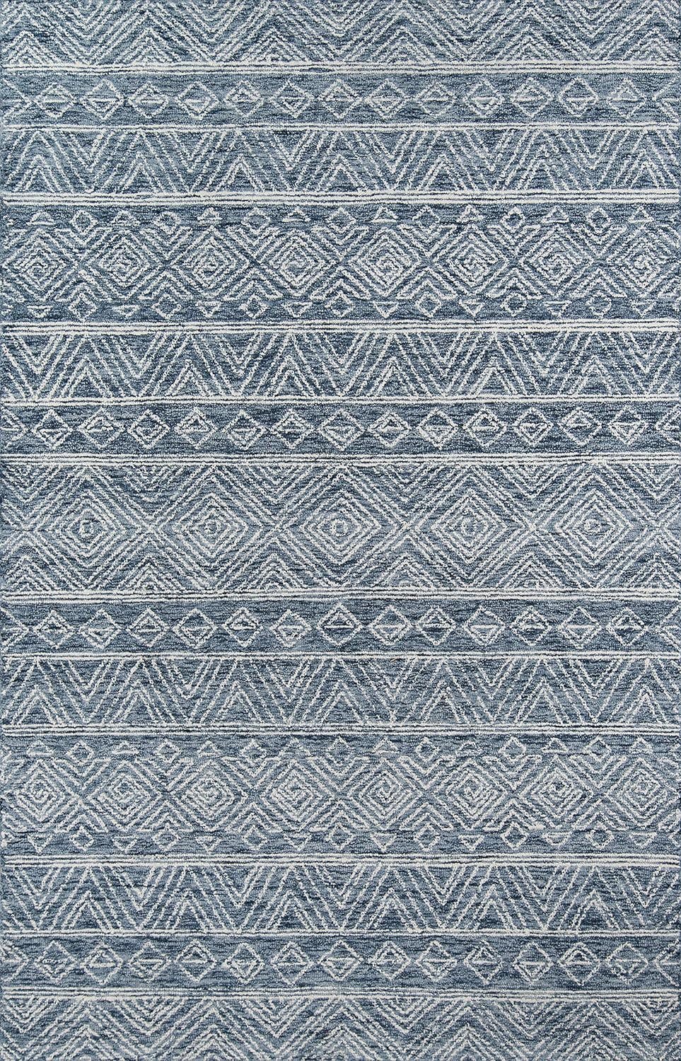Handmade Mallorca Geometric Wool Area Rug, 9' x 12', Gray