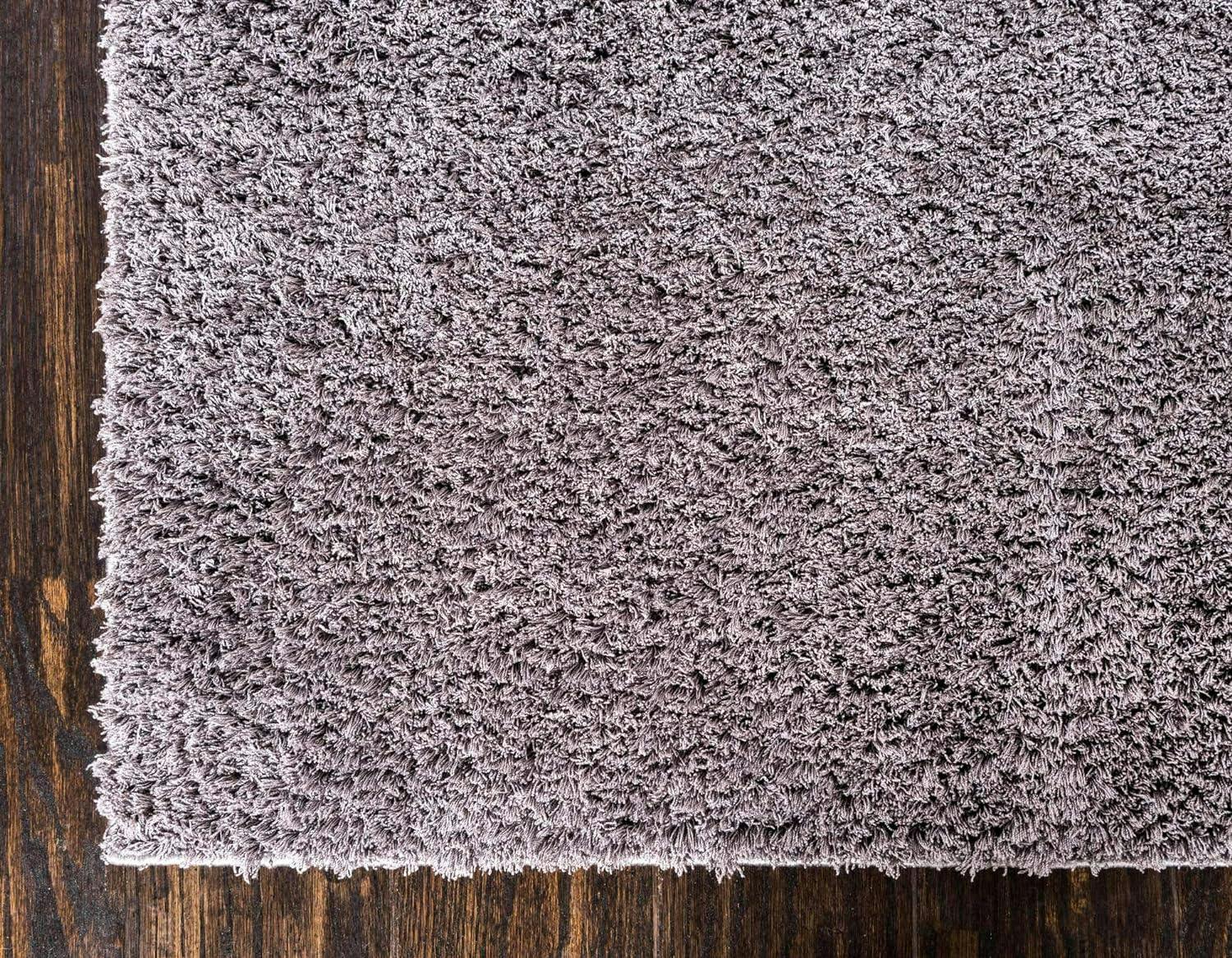 Lavish Gray Rectangular Shag Rug 5' x 8' - Stain-Resistant and Easy Care