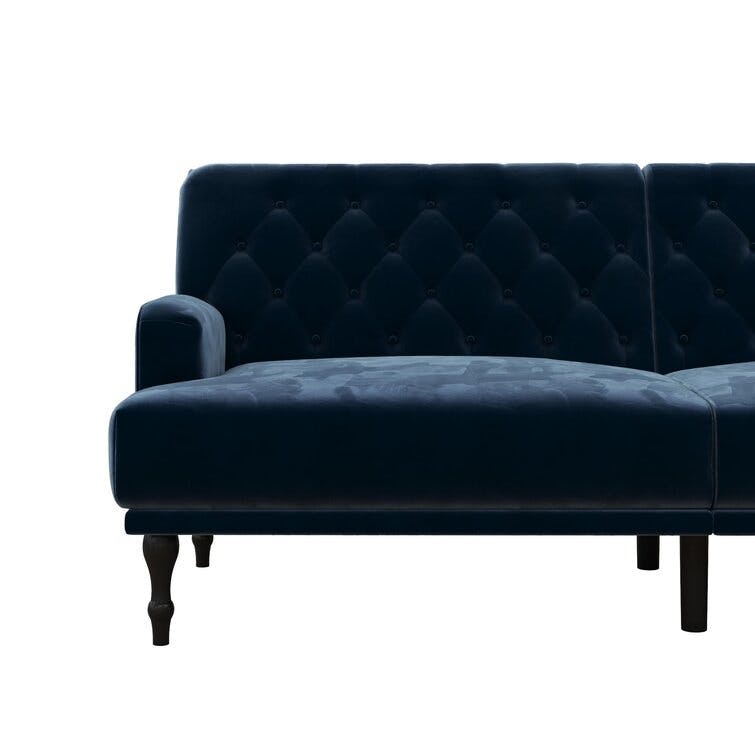 Hedy Twin 78.5'' Wide Velvet Tufted Back Convertible Sofa