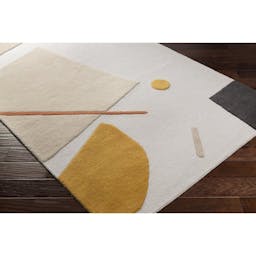 Olga Handmade Wool Brick Red/Mustard/Tan/Black Rug