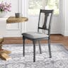 Linon Willow Wood Set of Two Dining Side Chairs in Gray