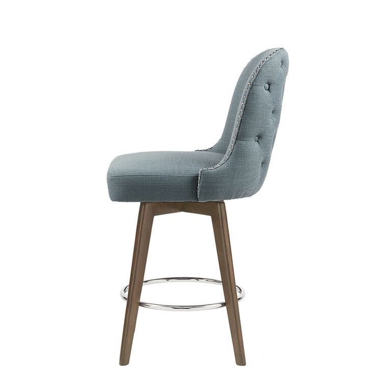 Philippa Button Tufted Stool with Swivel Seat