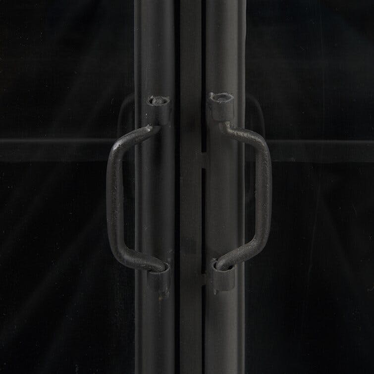 Poppy III Black Metal w/ 2 Glass Door Accent Cabinet