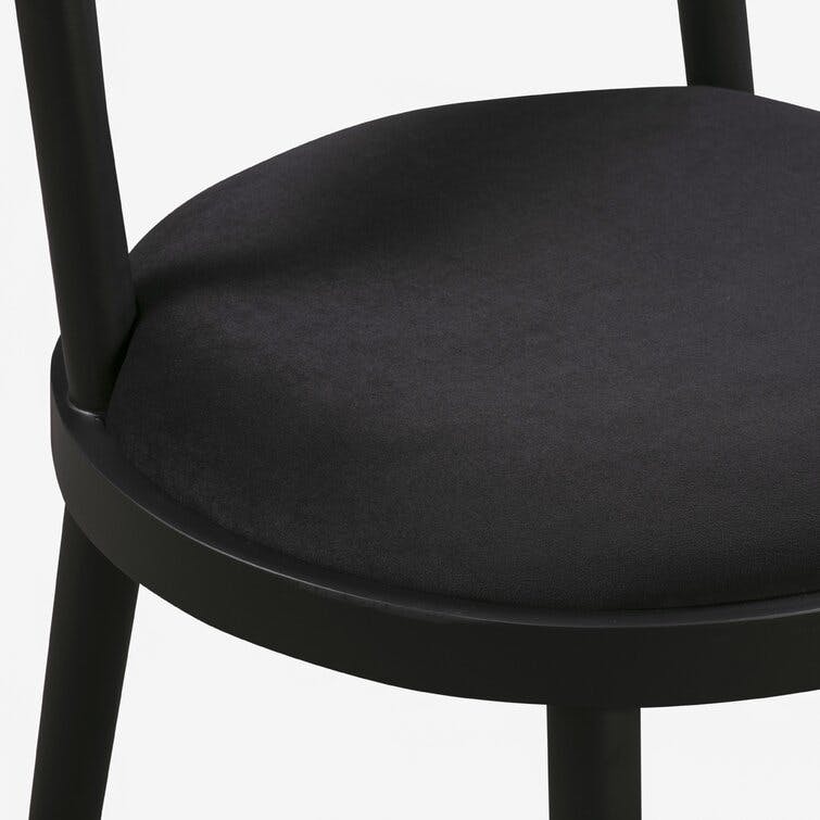 Stephanie Velvet Side Chair in Black