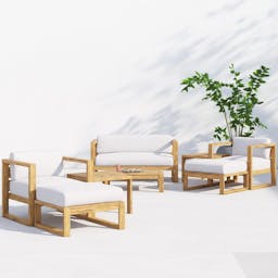 Cambridge 8 Piece Teak Seating Group with Cushions