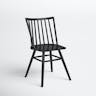 Windsor Black Oak Wood Dining Chairs, Set of 2