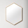 34 Inch Modern Wall Mirror- Hexagonal- Metal Frame- Gold