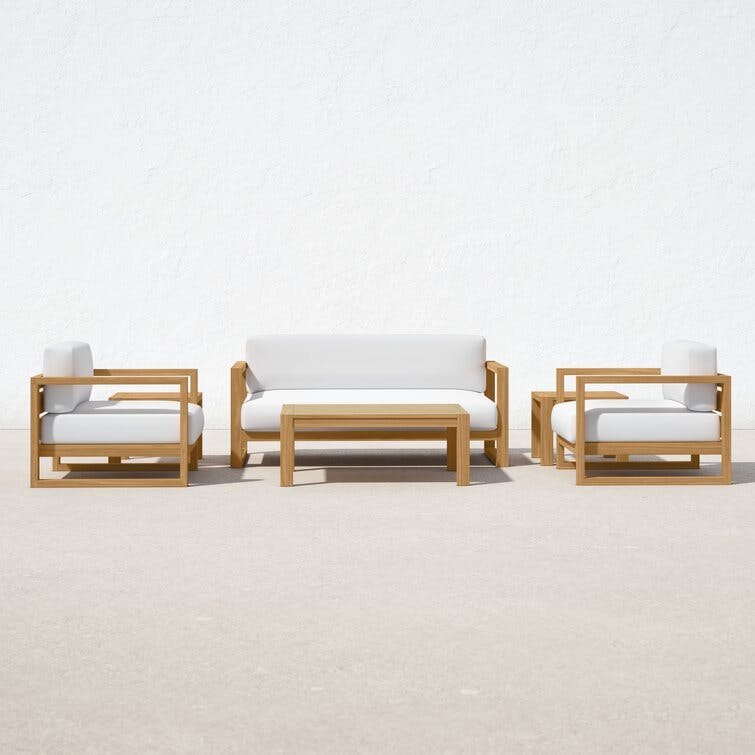 Cambridge 6 Piece Teak Sofa Seating Group with Cushions