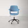 LumiSource Vintage Flair Office Chair, Blue With Black Metal Base