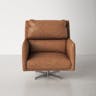 Easton Swivel Lounge Chair, Marseille Camel Leather