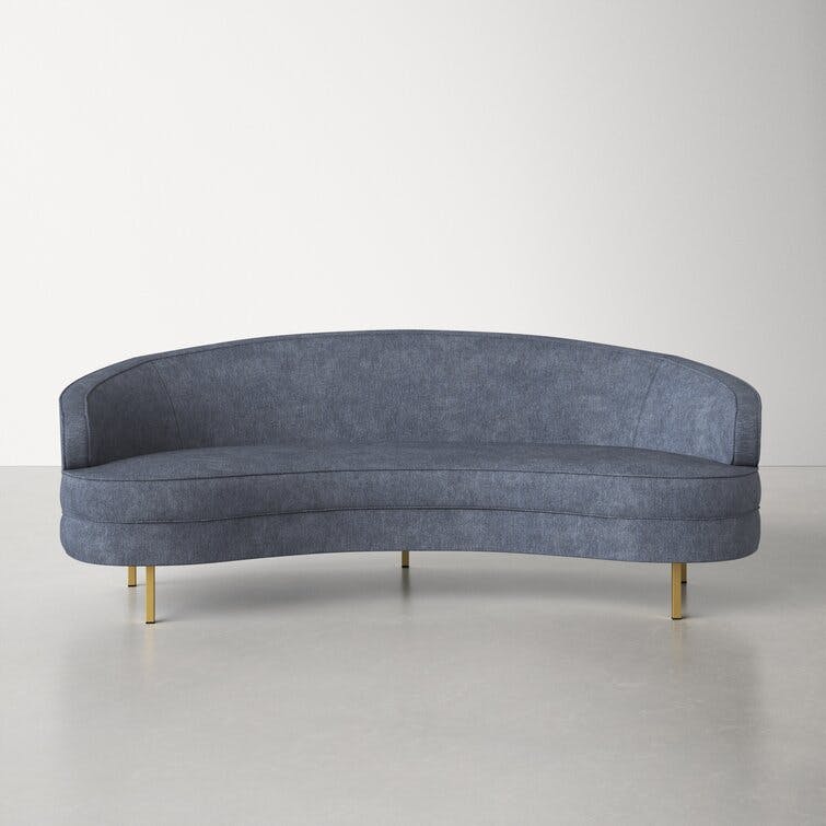 Neville 90" Grey Velvet Upholstered Sofa